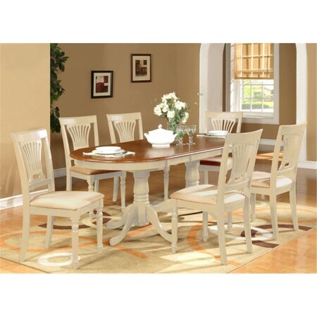 East West Furniture 9 Piece Dining Room Table Set-Dining Table Plus 8 Dining Chairs PLAI9-WHI-C